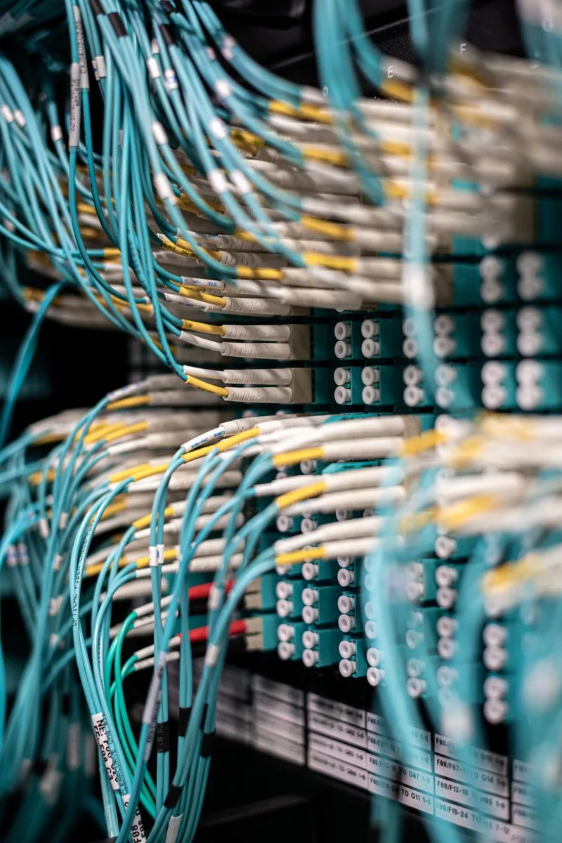 Structured cabling terminated in a data center patch panel