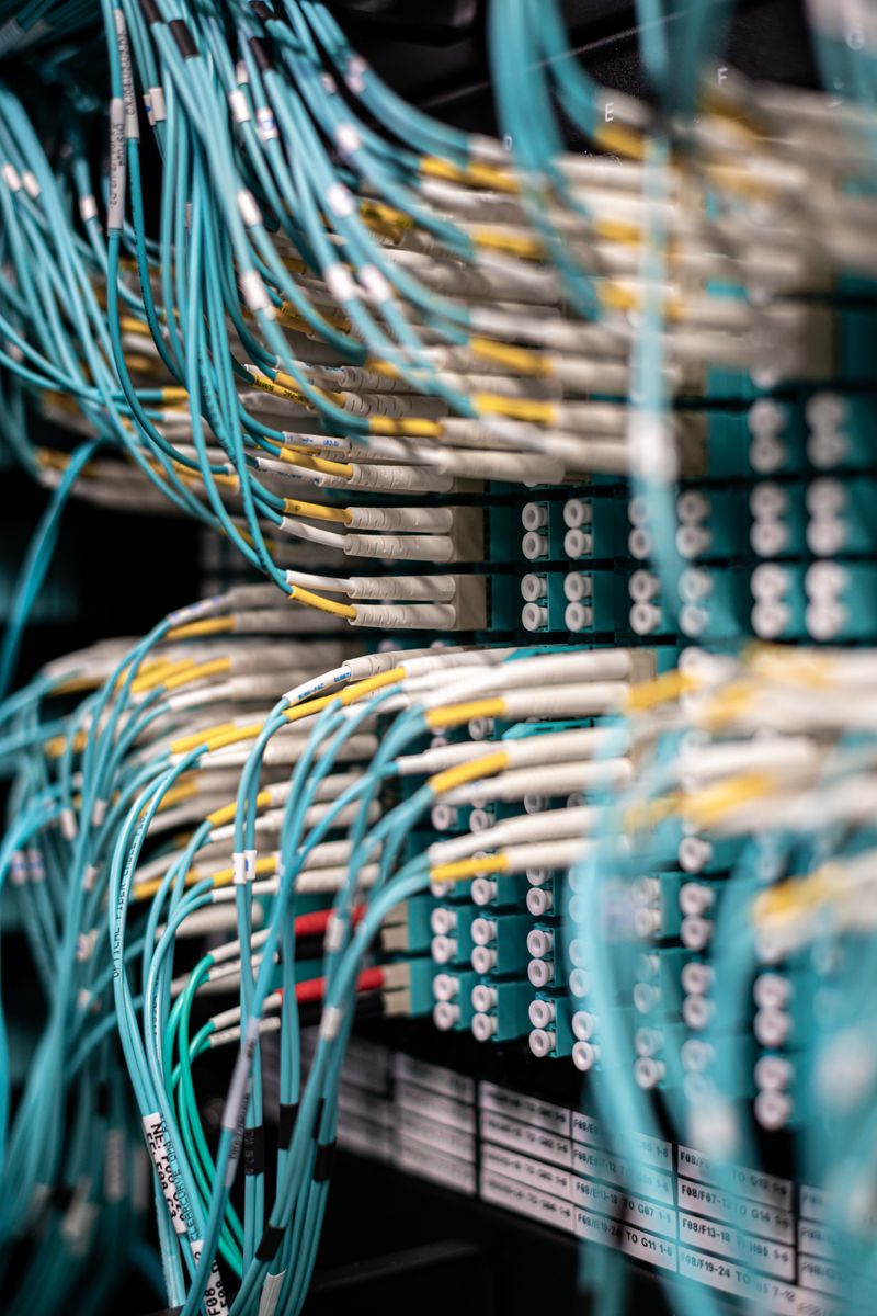 Structured cabling terminated in a data center patch panel